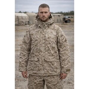 US Navy Type II Working Parka AOR1 Digital Camo Mens Size Large Long 05-12 USA